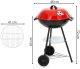 Springos Grill węglowy zamykany pokrywą okrągły ruszt 41 cm przenośny czarno-czerwony Uniwersalny 22