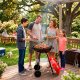 Springos Grill węglowy zamykany pokrywą okrągły ruszt 41 cm przenośny czarno-czerwony Uniwersalny 6