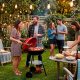 Springos Grill węglowy zamykany pokrywą okrągły ruszt 41 cm przenośny czarno-czerwony Uniwersalny 7
