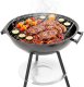 Springos Grill węglowy zamykany pokrywą okrągły ruszt 41 cm przenośny czarno-czerwony Uniwersalny 10