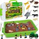 click4TOYS Piasek kinetyczny dla dzieci farma figurki zwierzątka traktor taczka zestaw 1