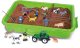 click4TOYS Piasek kinetyczny dla dzieci farma figurki zwierzątka traktor taczka zestaw 6