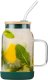 Vialli Design Słoik ze słomką 600 ml zielony Fuori 29828 1