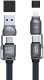 Kabel USB Dudao ze smyczą 4w1 USB-C z adapterami iPhone Lightning USB-A Niebieski 3