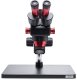 Mikroskop Techrebal Stereoskopowy OptiZoom 6558 DG6558T-B3 + Oświetlenie Barlow 0,5x Muszle Odciąg oparów Kamera Red Angel Wyświetlacz 8" 2