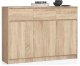 Fabryka Mebli Akord Komoda, 3 szuflady, 3 drzwi, ATLAS, 140x40x99 cm, dąb sonoma, mat | TYLETEGOTU 1