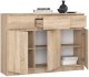 Fabryka Mebli Akord Komoda, 3 szuflady, 3 drzwi, ATLAS, 140x40x99 cm, dąb sonoma, mat | TYLETEGOTU 2