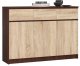 Fabryka Mebli Akord Komoda, 3 szuflady, 3 drzwi, ATLAS, 140x40x99 cm, wenge, dąb sonoma, mat | TYLETEGOTU 1