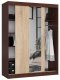 Elior Szafa przesuwna do sypialni z lustrem, Notte, 150x60x200 cm, wenge, dąb sonoma, mat 2