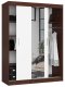 Fabryka Mebli Akord Szafa przesuwna do sypialni z lustrem, NOTTE, 150x60x200 cm, wenge, biel, mat 2