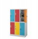 Jan Nowak IGOREK cabinet MULTICOLOR 4: back GREY RAL 7035 + RAL1021 / RAL3028 / RAL5018 / RAL1007 H1500*W900*D450 1