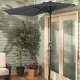 Goodhome Parasol ogrodowy ścienny duży solidny składany 2,7 M z korbką szary 3