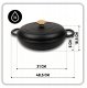 Atusa Emaliowany garnek żeliwny płaski 30cm 3L Hage czarny mat (DN30-blackmatt) 3