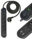 Listwa zasilająca Art Listwa przeciwprzepięciowa 3m SPD3 4 gniazda 10A 2x USB-A USB-C 2,6A czarna 2