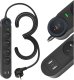 Listwa zasilająca Art Listwa przeciwprzepięciowa 3m SPD3 4 gniazda 10A 2x USB-A USB-C 2,6A czarna 5