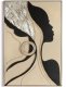 Eurofirany Obraz kobieta sylwetka 82x122 beżowo-czarny glamour w ramie 1