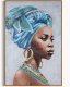 Eurofirany Obraz Afrykańka w turbanie 80x120 cm ręcznie malowany 1