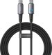 Kabel USB Veger Z diodą LED USB C do USB C PD 5A 240W 1,5 m CC2-ZSD czarny 1