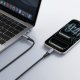 Kabel USB Veger Z diodą LED USB C do USB C PD 5A 240W 1,5 m CC2-ZSD czarny 2