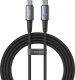 Kabel USB Veger Z diodą LED USB C do USB C PD 5A 100W 1,5 m CC1-ZSD czarny 1