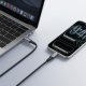 Kabel USB Veger Z diodą LED USB C do USB C PD 5A 100W 1,5 m CC1-ZSD czarny 2
