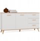 Meblar Komoda OLYMPO 2D3S biała dąb Artisan szafka 150 Cm 3 szuflady 2 drzwi (M-MP-K-OLP-2D3S/WA-BIA) 1