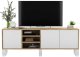 Meble Lindner Szafka RTV, rama, NORD, 150x35x53 cm, dąb wotan, biel, mat 1