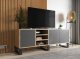 Meble Lindner Szafka RTV, NORD, rama, 150x35x53 cm, dąb wotan, grafit, mat | TYLETEGOTU 2