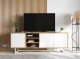 artmeble24 Szafka RTV, loft, NORD, 150x35x53 cm, dąb wotan, biel, mat | TYLETEGOTU 3
