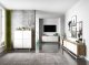 artmeble24 Szafka RTV, loft, NORD, 150x35x53 cm, dąb wotan, biel, mat | TYLETEGOTU 4