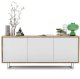 Meble Lindner Komoda do salonu, loft, NORD, 168x35x72 cm, dąb wotan, biel, mat | TYLETEGOTU 1