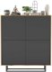 Meble Lindner Komoda do salonu, loft, NORD, 113x35x127 cm, dąb wotan, grafit, mat | TYLETEGOTU 1