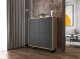 Meble Lindner Komoda do salonu, loft, NORD, 113x35x127 cm, dąb wotan, grafit, mat | TYLETEGOTU 3