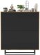 Meble Lindner Komoda do salonu, loft, NORD, 113x35x127 cm, dąb wotan, czarny, mat 1