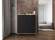Meble Lindner Komoda do salonu, loft, NORD, 113x35x127 cm, dąb wotan, czarny, mat 6
