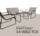 Kontrasto Zestaw mebli ogrodowych PAROS 4 os taupe stolik ławka 2 krzesła metal 8
