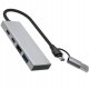 HUB USB Fixed 4-portowy aluminiowy USB-C HUB Port z USB-A adapterem, space gray (FIXHU-PT-GR) 1