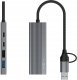HUB USB Fixed 4-portowy aluminiowy USB-C HUB Port z USB-A adapterem, space gray (FIXHU-PT-GR) 2