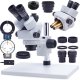 Mikroskop Techrebal Stereoskopowy OptiZoom 6558 DG6558T-B3 biały + 4 strefy KAISI 1