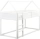 Beliani Łóżko na antresoli Domek Drewno sosnowe DIENNE 90 x 200 cm Biały (599785 Bel) 1