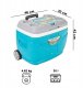 Lodówka turystyczna Pinnacle Na kółkach turkusowa 30L + 5 wkładów 500ml 8