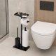ModernHome Stojak łazienkowy na papier toaletowy uchwyt szczotka do WC półka czarny EDUKAMP (5282) 2