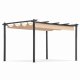 Uniprodo Pergola ogrodowa tarasowa 3x4 m stalowa altana zadaszenie beżowa MultiGarden EDUKAMP (5301) 4