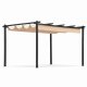 Uniprodo Pergola ogrodowa tarasowa 3x4 m stalowa altana zadaszenie beżowa MultiGarden EDUKAMP (5301) 6