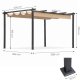 Uniprodo Pergola ogrodowa tarasowa 3x4 m stalowa altana zadaszenie beżowa MultiGarden EDUKAMP (5301) 9