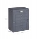 Songmics Duże pudełko na biżuterię z lustrem i szufladami szare (JBC152G01 XXX) 2