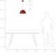 Lampa wisząca Beliani JOKU Metal Czerwony 5