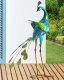 Beliani Figurka paw niebieska Peacock 2