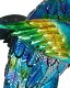 Beliani Figurka paw niebieska Peacock 8