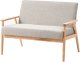 Beliani Sofa dla 2 osób ESRUM Jasny brąz/ szary 1